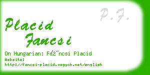 placid fancsi business card